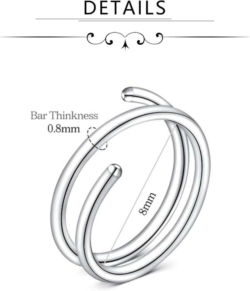 FECTAS Nose Rings Hoops Surgical Steel 18g 20g Gauge 6mm 8mm 10mm 12mm Earrings Piercing Hoops Jewelry for Men Women - Image 2